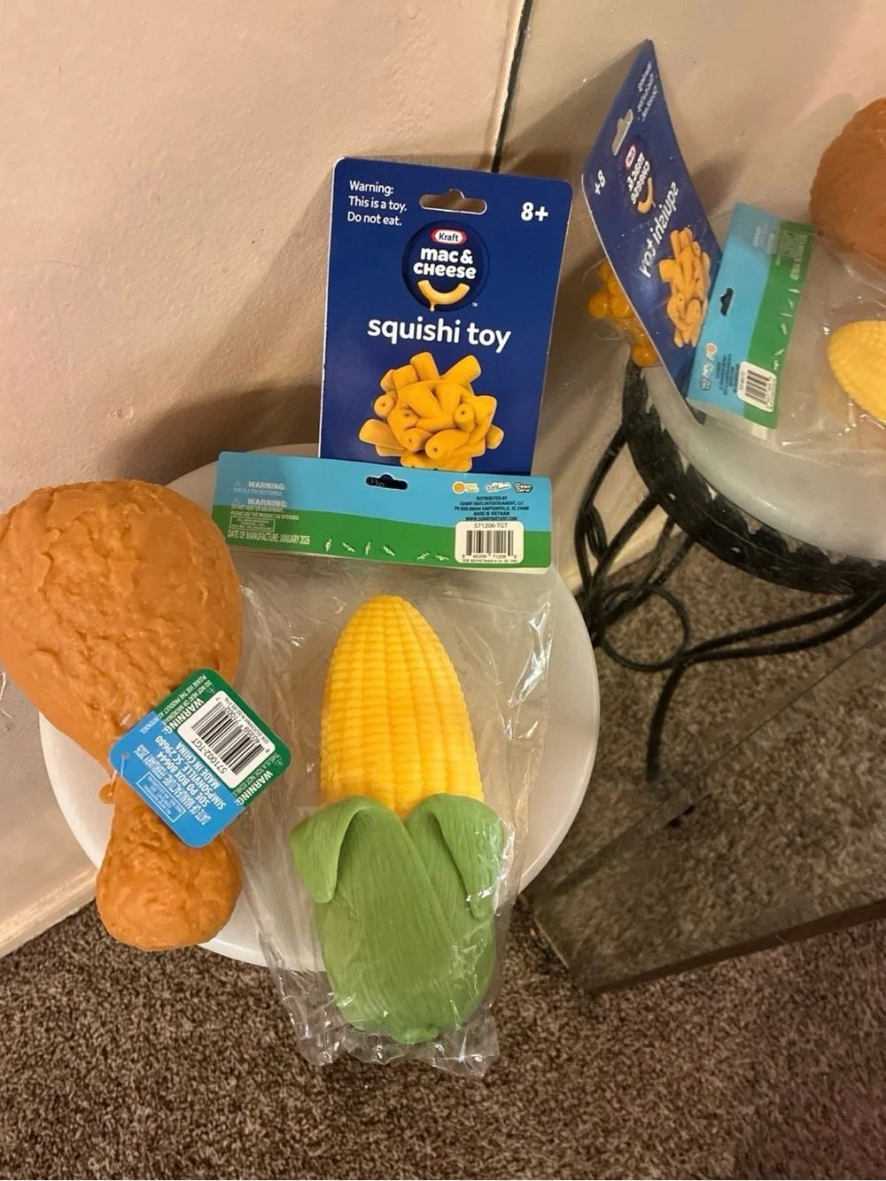 Squeezy Corn & Chicken Party Toy Set - Yellow/Green/Brown